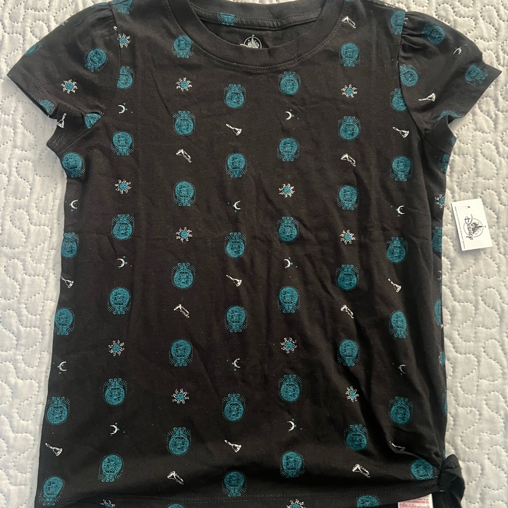 Disneyland haunted mansion girls t-shirt top floating head Disney side knot tie